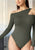 Cut Out Asymmetrical Neck Form Bodysuit