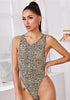 Low Back High Leg Leopard Bodysuit