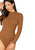 Camel Lettuce Edge Rib-knit Bodysuit