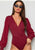 Solid Surplice Elegant Bodysuit