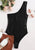 One Shoulder Crocodile Embossed Bodysuit