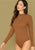 Camel Lettuce Edge Rib-knit Bodysuit