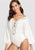 Lace Trim Plunge Neck Eyelet Bodysuit