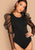 Night Out Modern Contrast Mesh Bodysuit