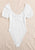 Frilled Puff Sleeve Ruched Bodysuit