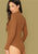 Camel Lettuce Edge Rib-knit Bodysuit