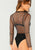 Frill Neck Semi Sheer Bodysuit