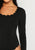 Scallop Trim Long Sleeve Solid Bodysuit