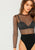 Frill Neck Semi Sheer Bodysuit