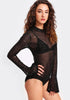 Sequin Trumpet Sleeve Bodysuit